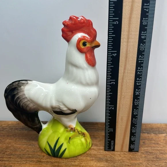Decorative Small Painted Ceramic Rooster Decor 5 Inches In Height - Picture 8 of 10